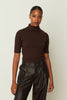 RIB KNIT TOP BROWN ONE SIZE