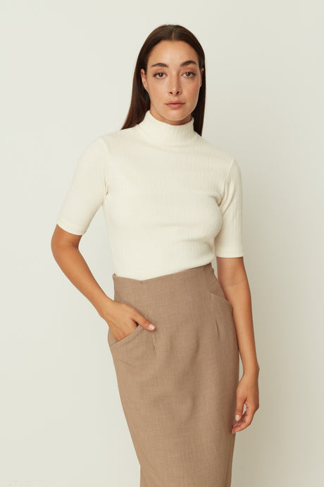 RIB KNIT TOP WHITE ONE SIZE