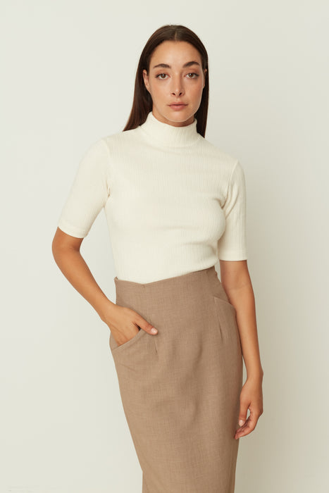 RIB KNIT TOP WHITE ONE SIZE