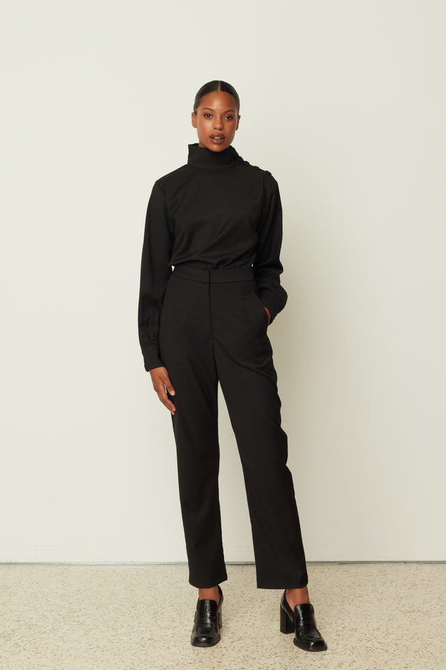 HIGH WAIST PANTS BLACK