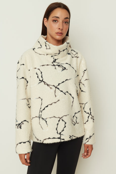 HIGH NECK KNIT TOP WHITE ONE SIZE