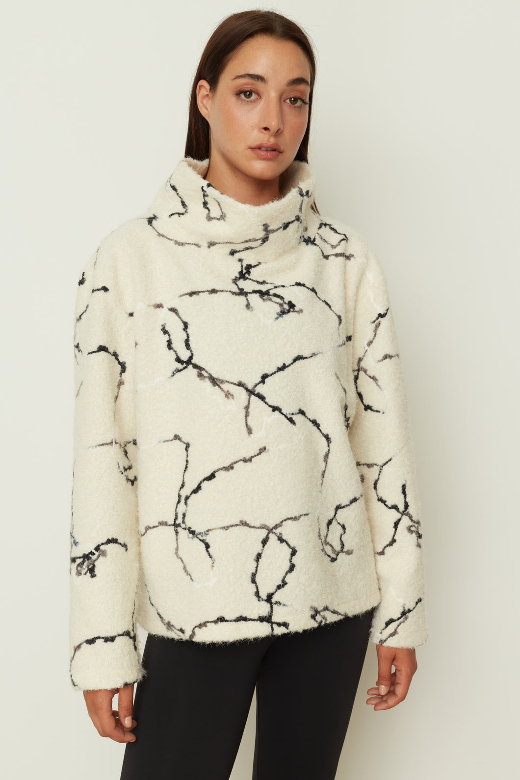 HIGH NECK KNIT TOP WHITE ONE SIZE
