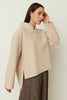 V NECK KNIT TOP CREAM ONE SIZE