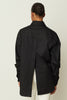 BLACK COTTON BUTTON BACK SHIRT