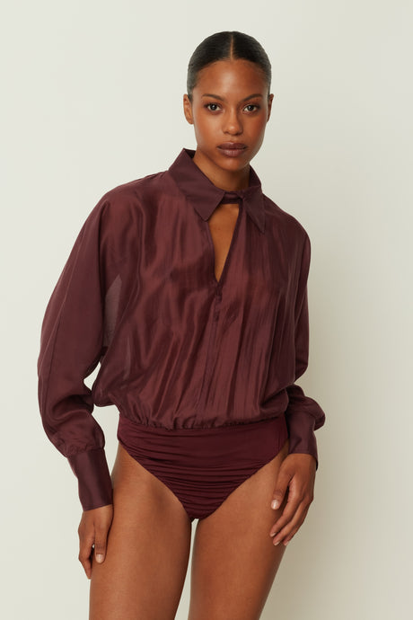 BODYSUIT SHIRT BORDEAUX