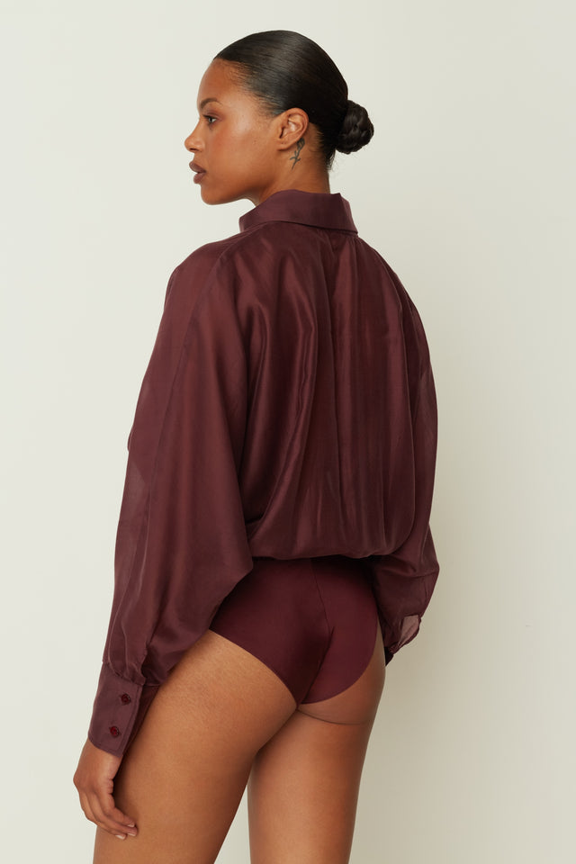 BODYSUIT SHIRT BORDEAUX