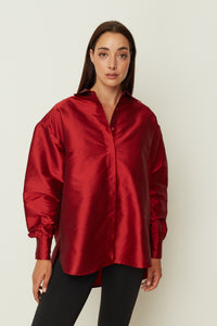 RED TAFFETA SHIRT