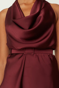 SATIN BELT PLUM ONE SIZE