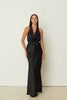 SATIN LONG SKIRT BLACK