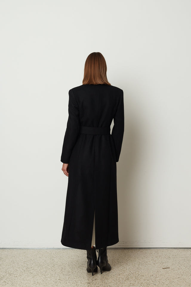 BELTED COAT BLACK