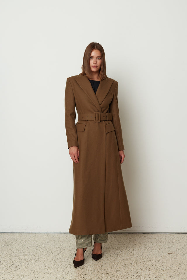 BELTED COAT KHAKI