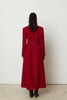 BELTED COAT RED