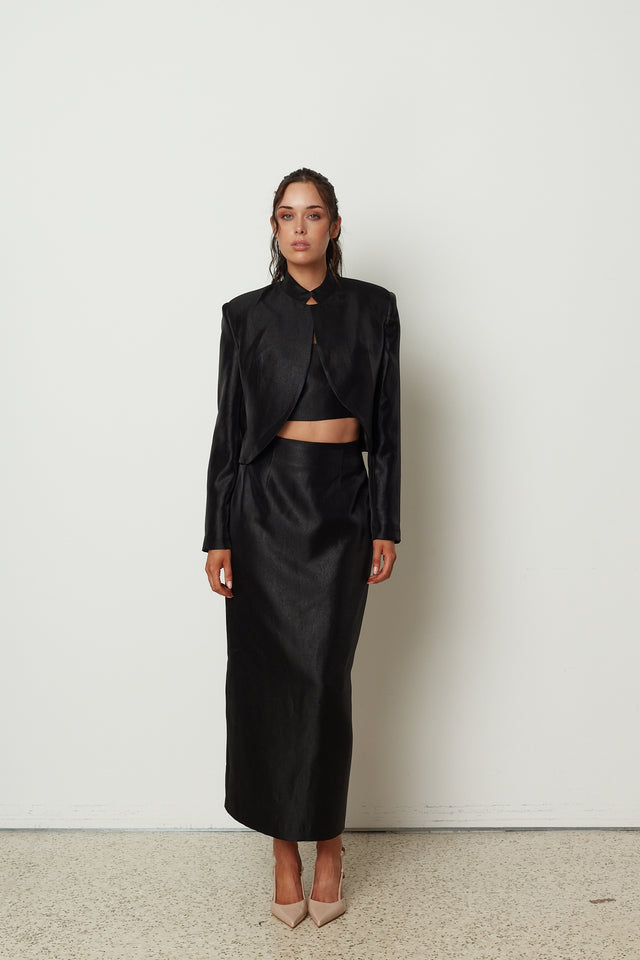AURA STRAIGHT SKIRT BLACK