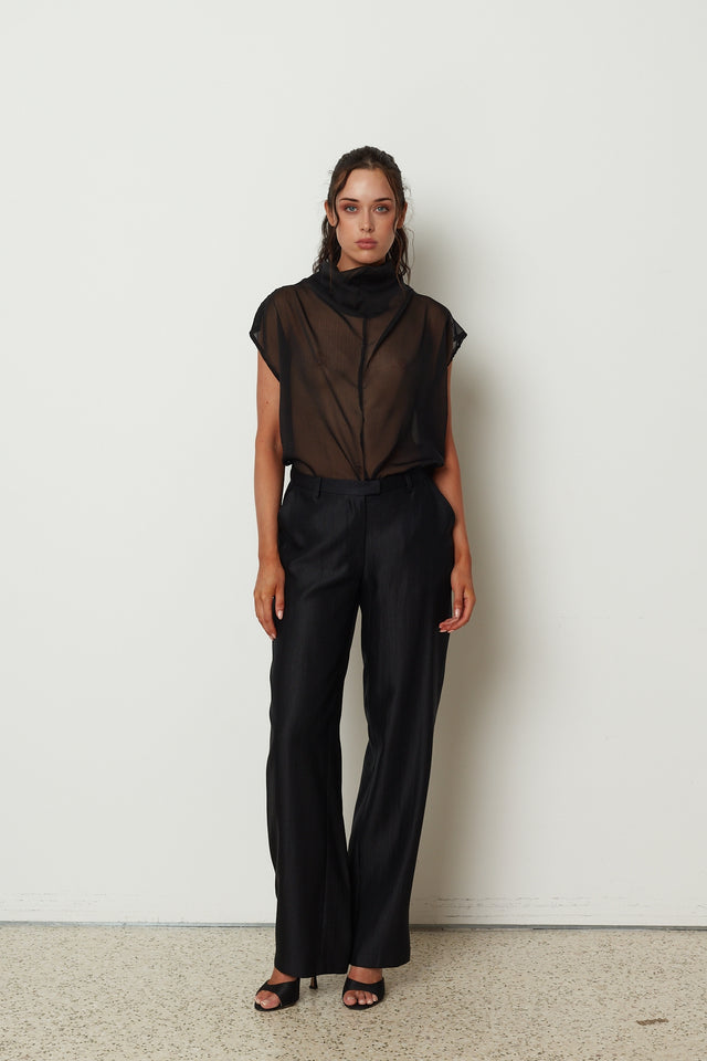 ELEGANT HIGH WAIST PANTS BLACK