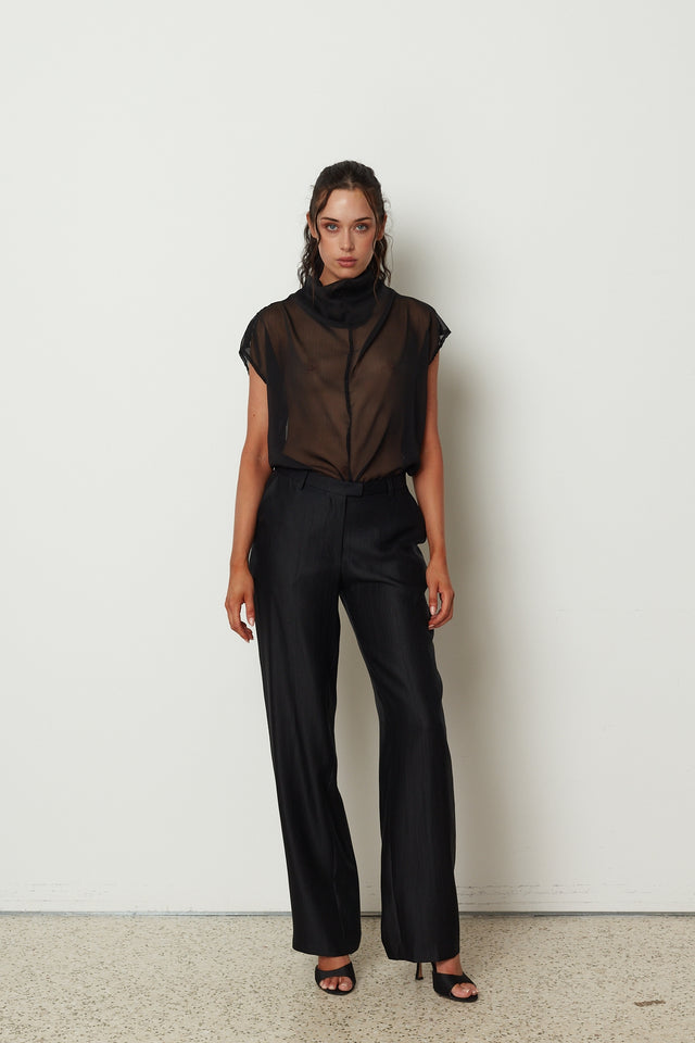 ELEGANT HIGH WAIST PANTS BLACK