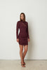 CUT OUT MINI DRESS BORDEAUX