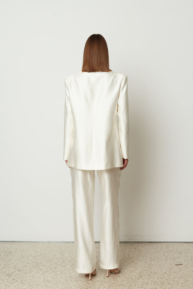 ELEGANT HIGH WAIST PANTS WHITE