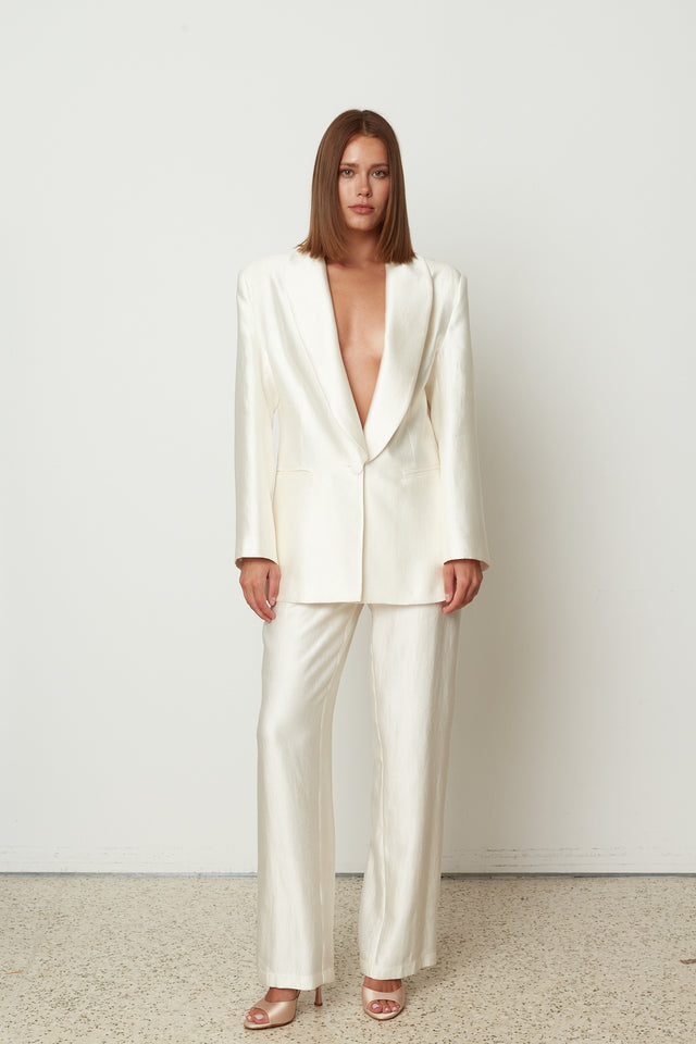 ELEGANT HIGH WAIST PANTS WHITE