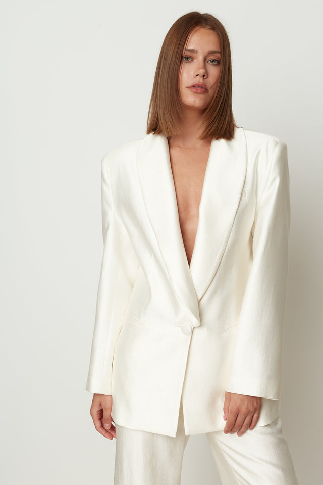 ELEGANT SMOKIN BLAZER WHITE