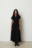 FOLD OVER MIDI DRESS BLACK
