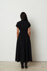 FOLD OVER MIDI DRESS BLACK