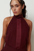 POWER HALTER BLOUSE BORDEAUX
