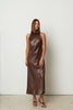 SLEEVELESS DRESS BROWN