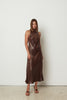 SLEEVELESS DRESS BROWN