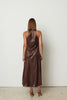 SLEEVELESS DRESS BROWN