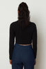 CROSSOVER DRAPED TOP BLACK
