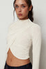 CROSSOVER DRAPED TOP WHITE