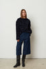 DENIM ZIP CULOTTES DARK BLUE