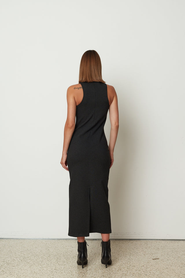 SHAPE MIDI DRESS DARK GREY