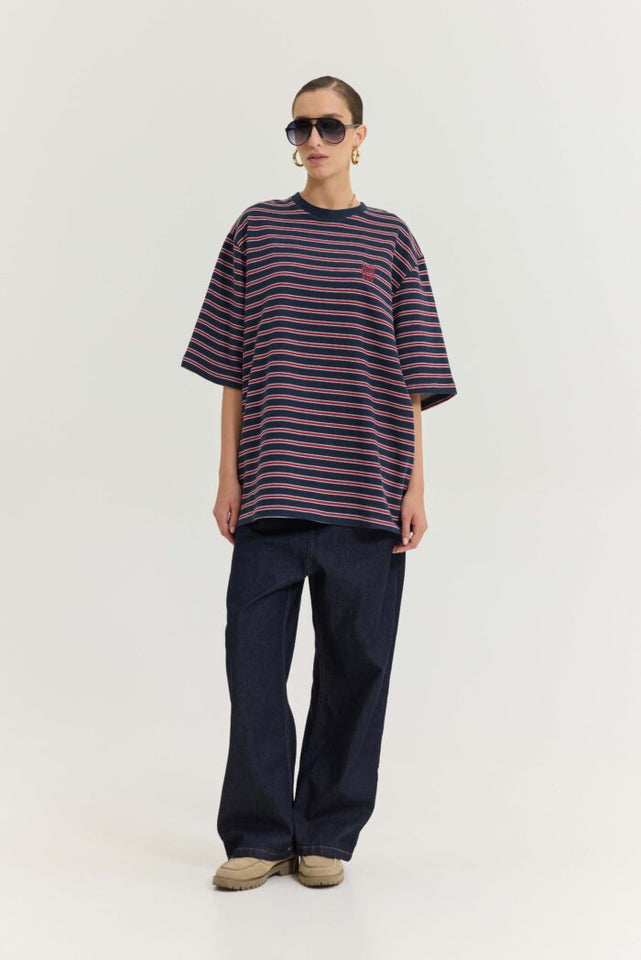 SAHARA STRIPES T-SHIRT BLUE