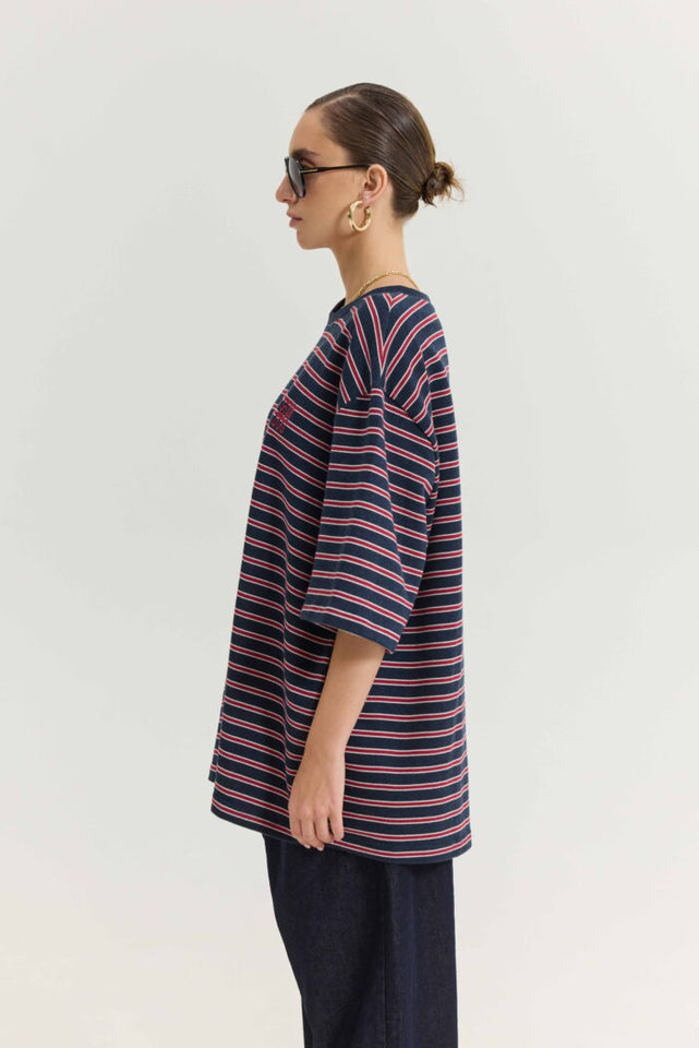 SAHARA STRIPES T-SHIRT BLUE