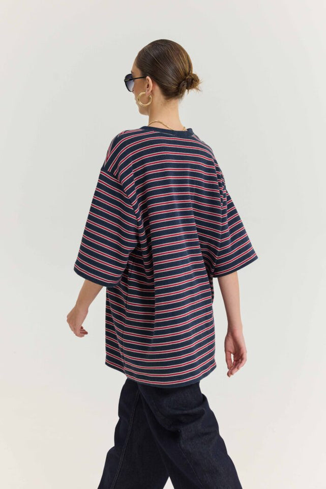 SAHARA STRIPES T-SHIRT BLUE