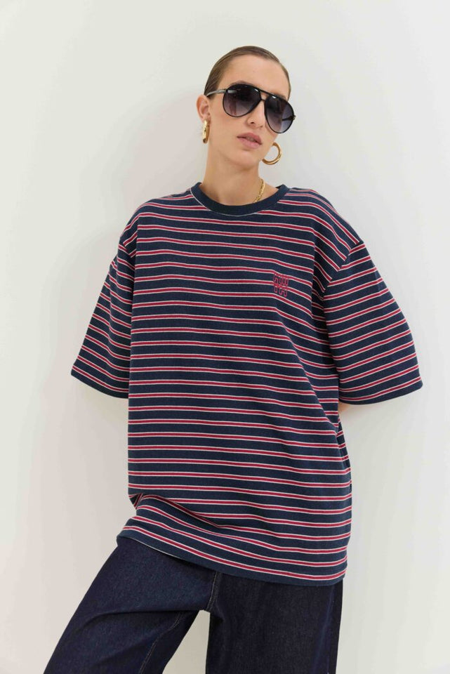SAHARA STRIPES T-SHIRT BLUE