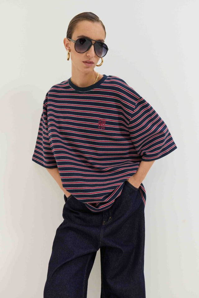 SAHARA STRIPES T-SHIRT BLUE
