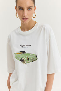 CHEETAH T-SHIRT RETRO CAR OFF-WHITE