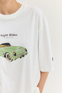 CHEETAH T-SHIRT RETRO CAR OFF-WHITE