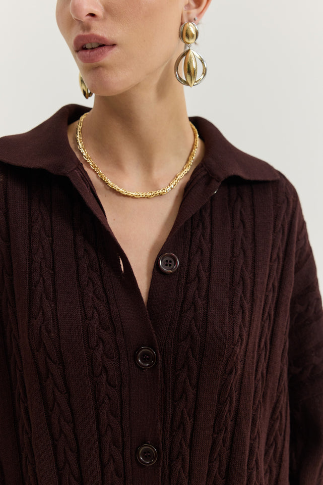 OLIVIA CARDIGAN BROWN