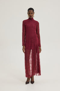 PARADISE TOP DRESS RED WINE