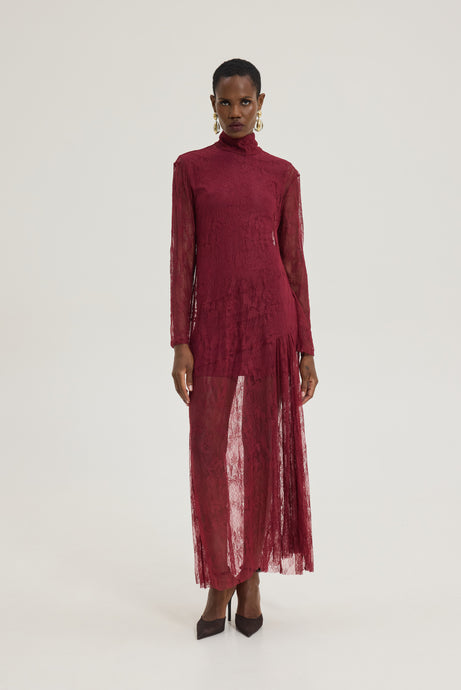 PARADISE TOP DRESS RED WINE