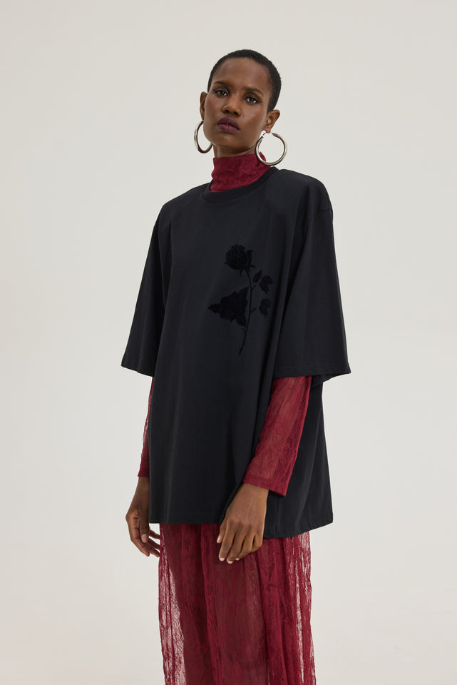 SAHARA FLOWER T-SHIRT BLACK