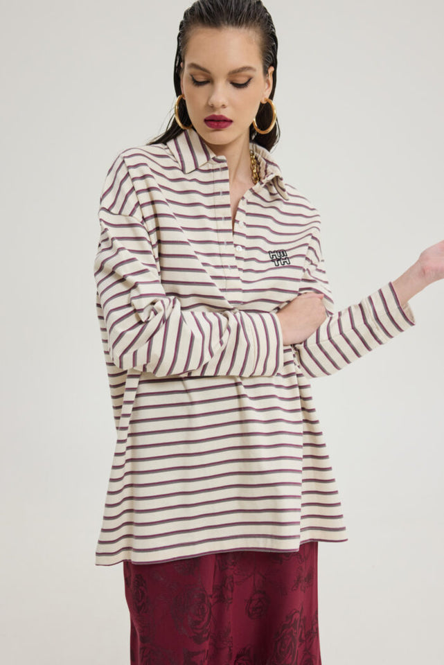 SIDECAR SWEATSHIRT GREY BORDEAUX