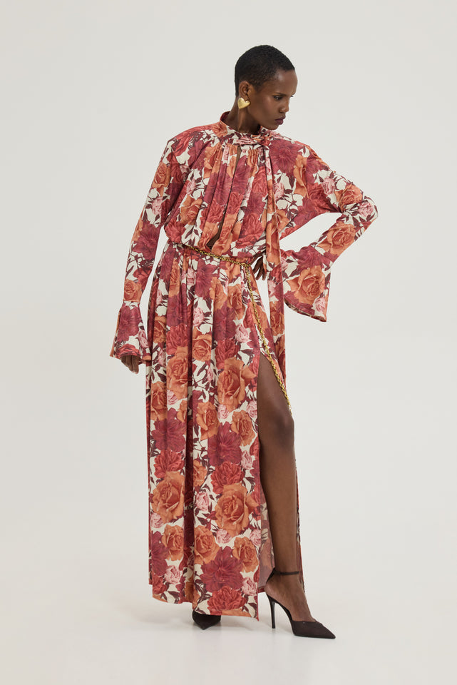 PEONY DRESS RUST