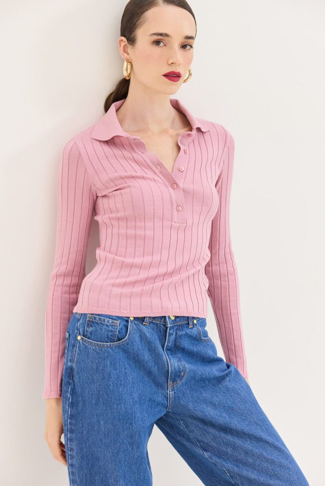 SPECTER KNITTED TOP PINK