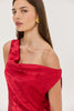 GOLD DRESS JACKQUARD RED