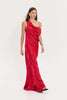 GOLD DRESS JACKQUARD RED
