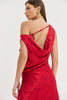 GOLD DRESS JACKQUARD RED